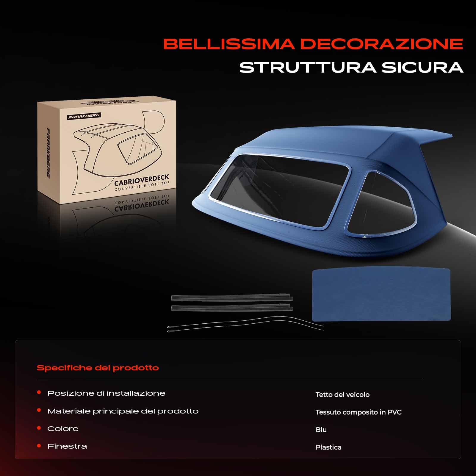 Frankberg Capote soft top Compatibile con SL R107 380 SL 450 SL 560 SL 1972-1989 Cabriolet Replace# MBZ1074651-651,MBZ107546-11