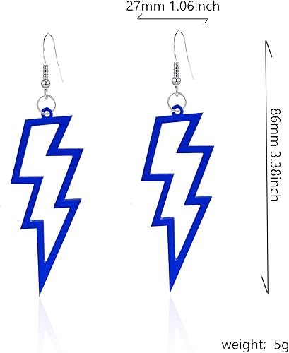 Miniatura 4 de Punk - Aretes de neón de los años 80 y 90 para mujer, joyería de perno de rayo, aretes de neón retro, accesorios de fiesta de los años 80