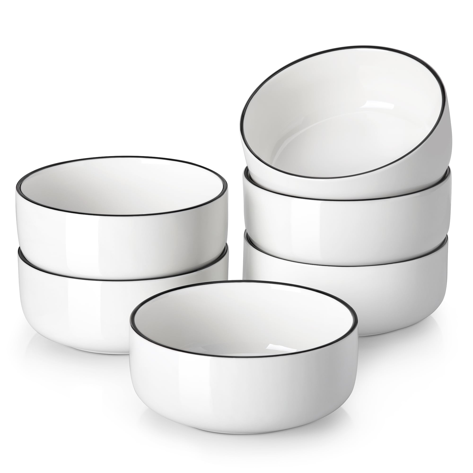 MALACASA 24oz Ceramic Cereal Bowls - Set of 6 -12