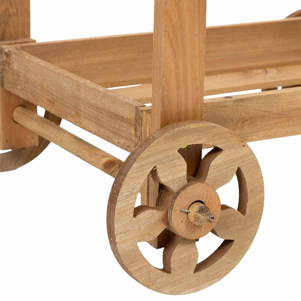 WANDERLUST DECO Carro expositor-estantería de madera con 3 bandejas 90x47x137h cm
