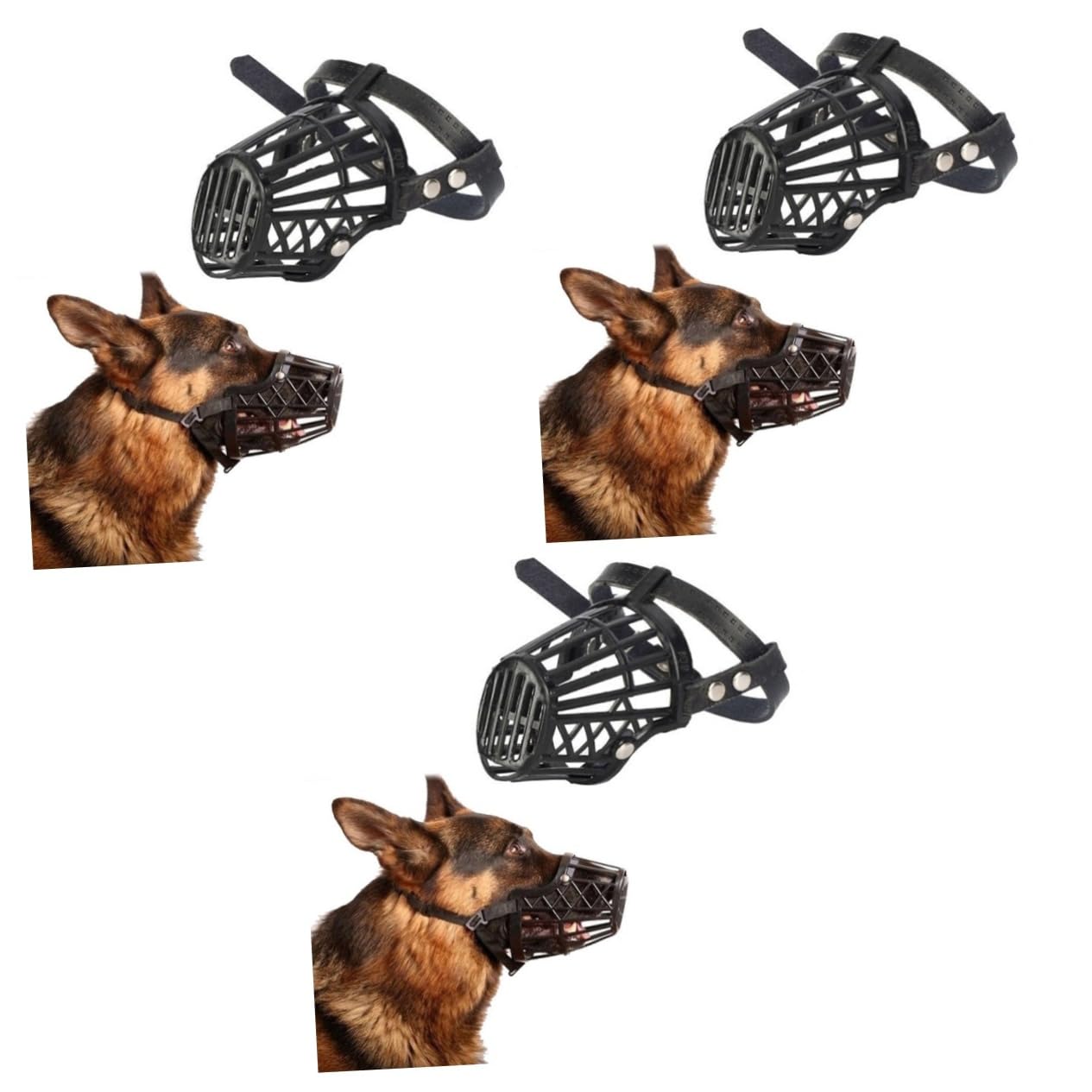 HANABASS 3piezas Bozal De Perro De Plástico Muzzle para Detener Ladridos y Morder Diseño De Cesta Cómoda para Perros