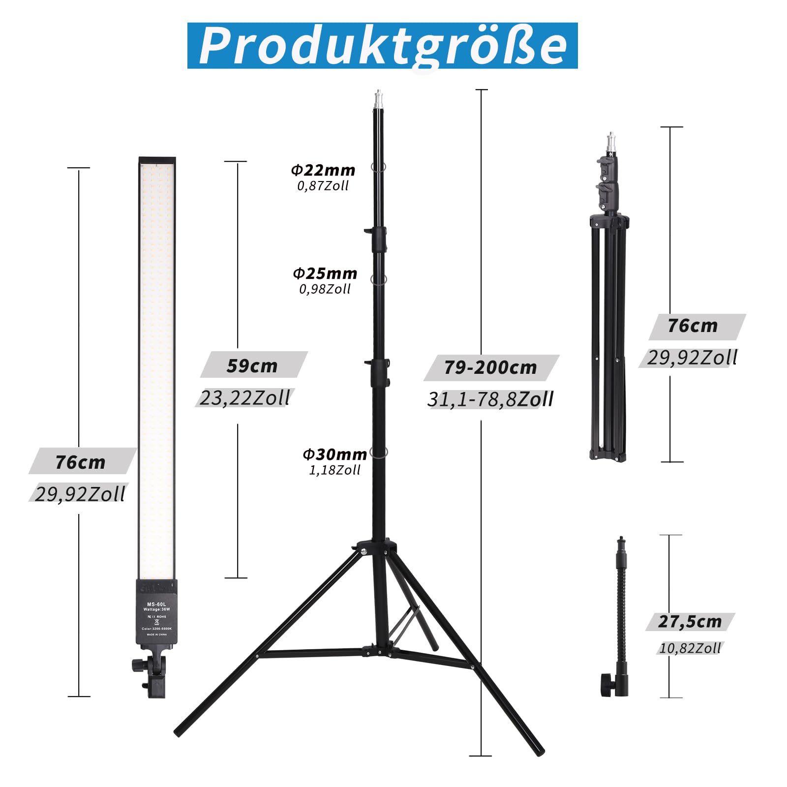 Set di luci fotografiche a LED, temperatura di colore regolabile, utilizzato per ritratti, fotografia video, trasmissione live per sopracciglia, tatuaggio, trucco, luce di riempimento