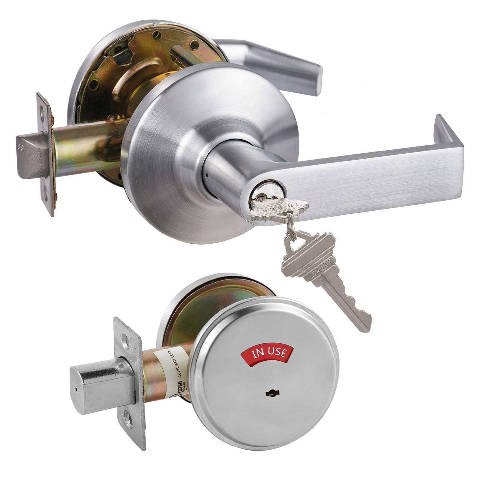 HISAFE Grade 1 Storeroom Commercial Door Lever & Grade 2 in-Use/Vacant Commercial Deadbolt