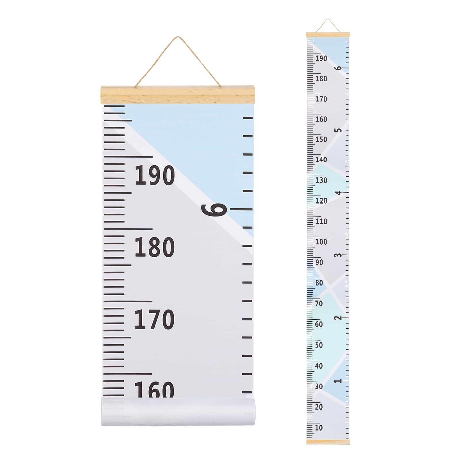 sourcing map Growth Chart for Wall, 195 x 20cm Removable Canvas Height Chart Ruler, Hanging Measurement Ruler for Bedroom Playroom Wall Decor (Cool Tones Collection, Colors B)