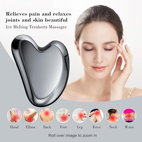 Miniatura 4 de FSwsawX Terahertz Stone Gua Sha, herramienta facial de terahercios naturales para terapia de spa y tratamiento de punto de activación