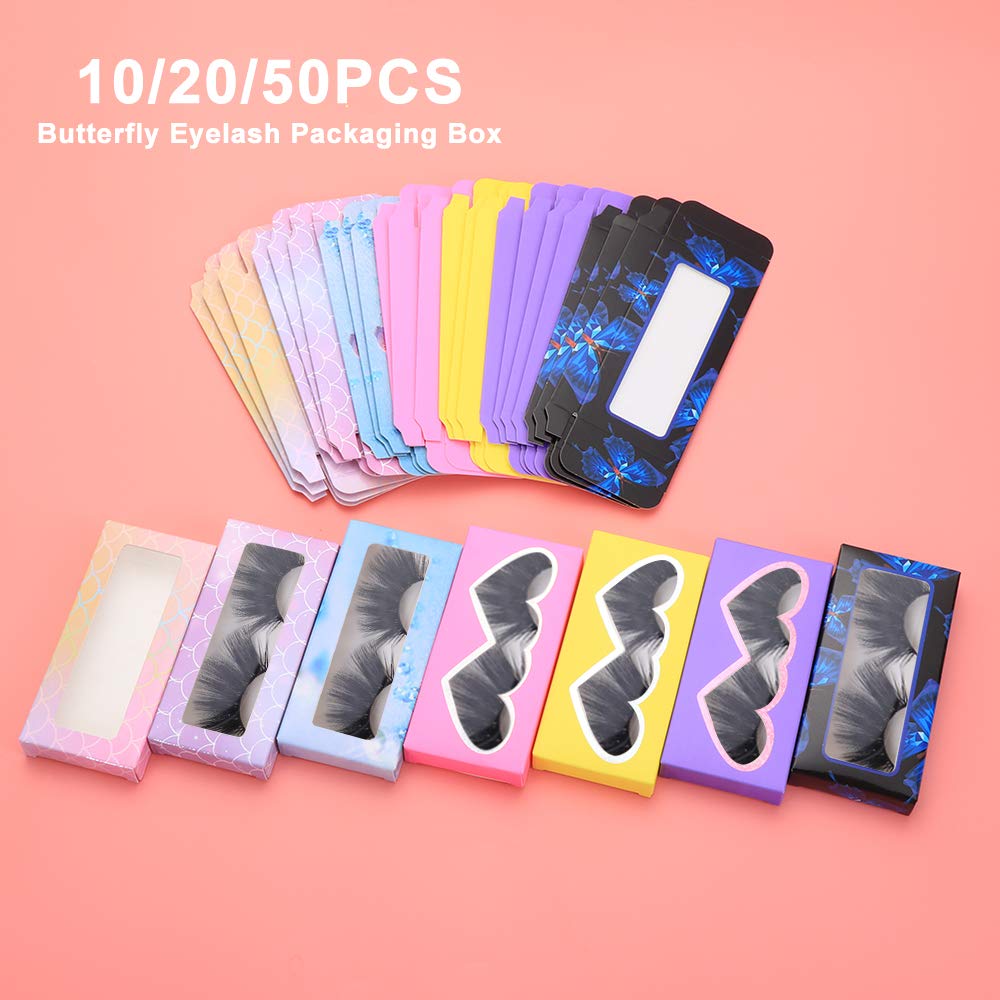 20pcs False Eyelashes Case,Empty Clear Storage Case Box Container Holder Compartment For False Eyelash Care Cosmetic Tools (06)