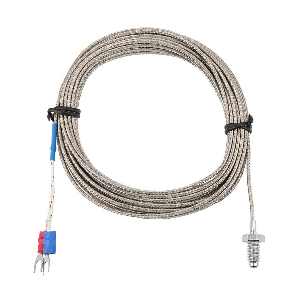 Capteur de Température, M6 BSW Sonde de Mesure de la Température à Filetage à Vis Type K, Capteur de Thermocouple avec Câble de