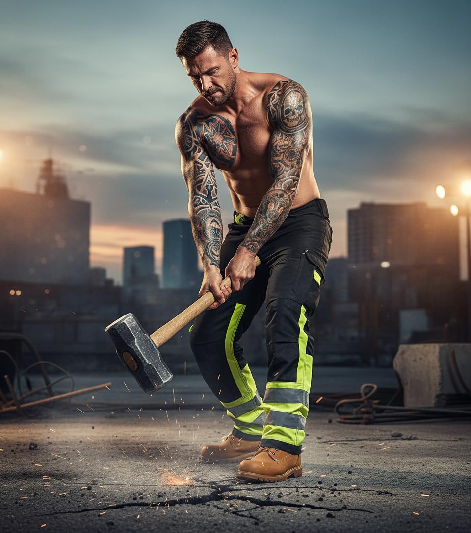 Pantalones de trabajo para hombre, de alta visibilidad, reflectantes, resistentes al agua, a prueba de lluvia, repelentes, resistentes al viento, de seguridad, para el trabajo,