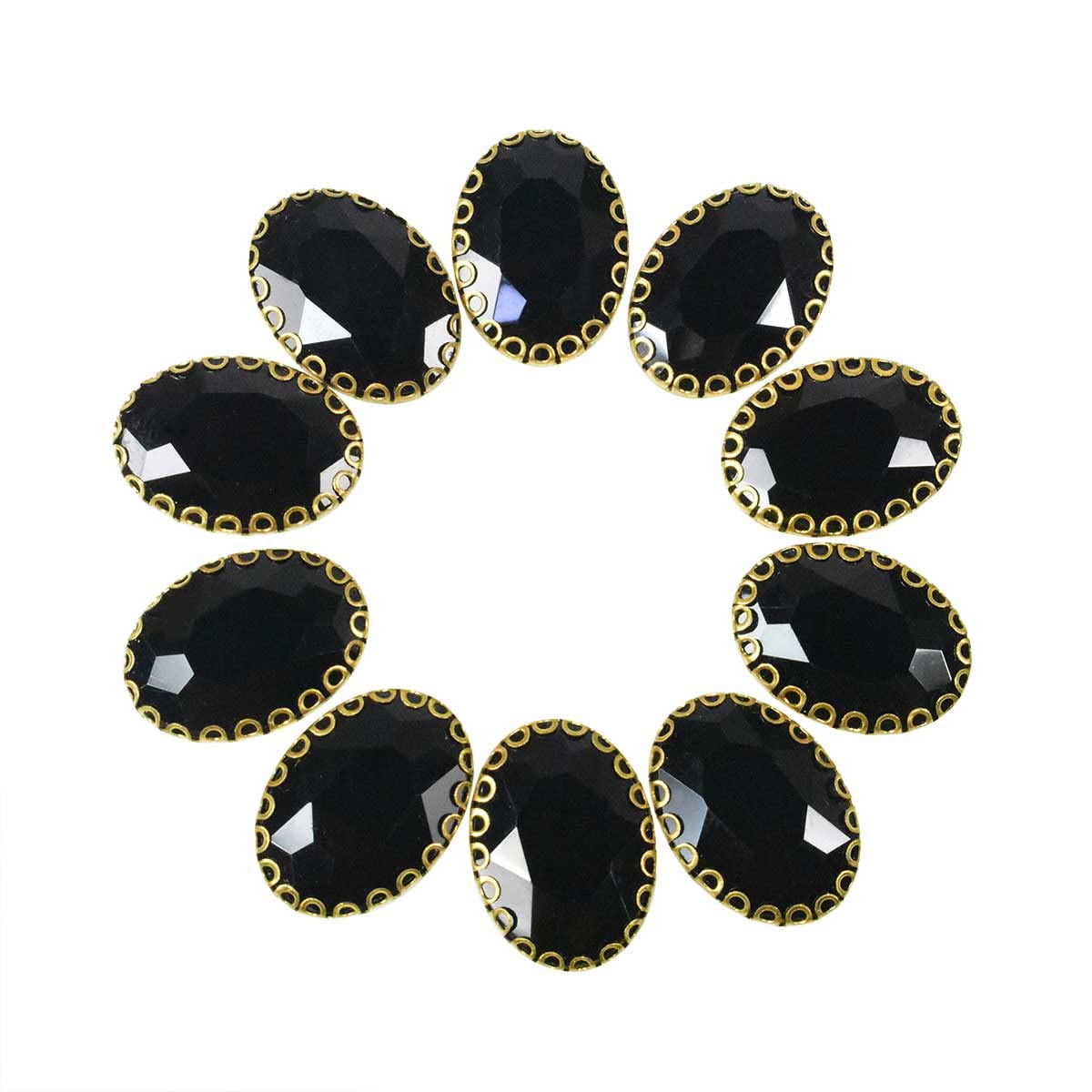 Embroiderymaterial Oval Shape Sew on Glass Crystal Stone-13X18MM, 10 Pieces