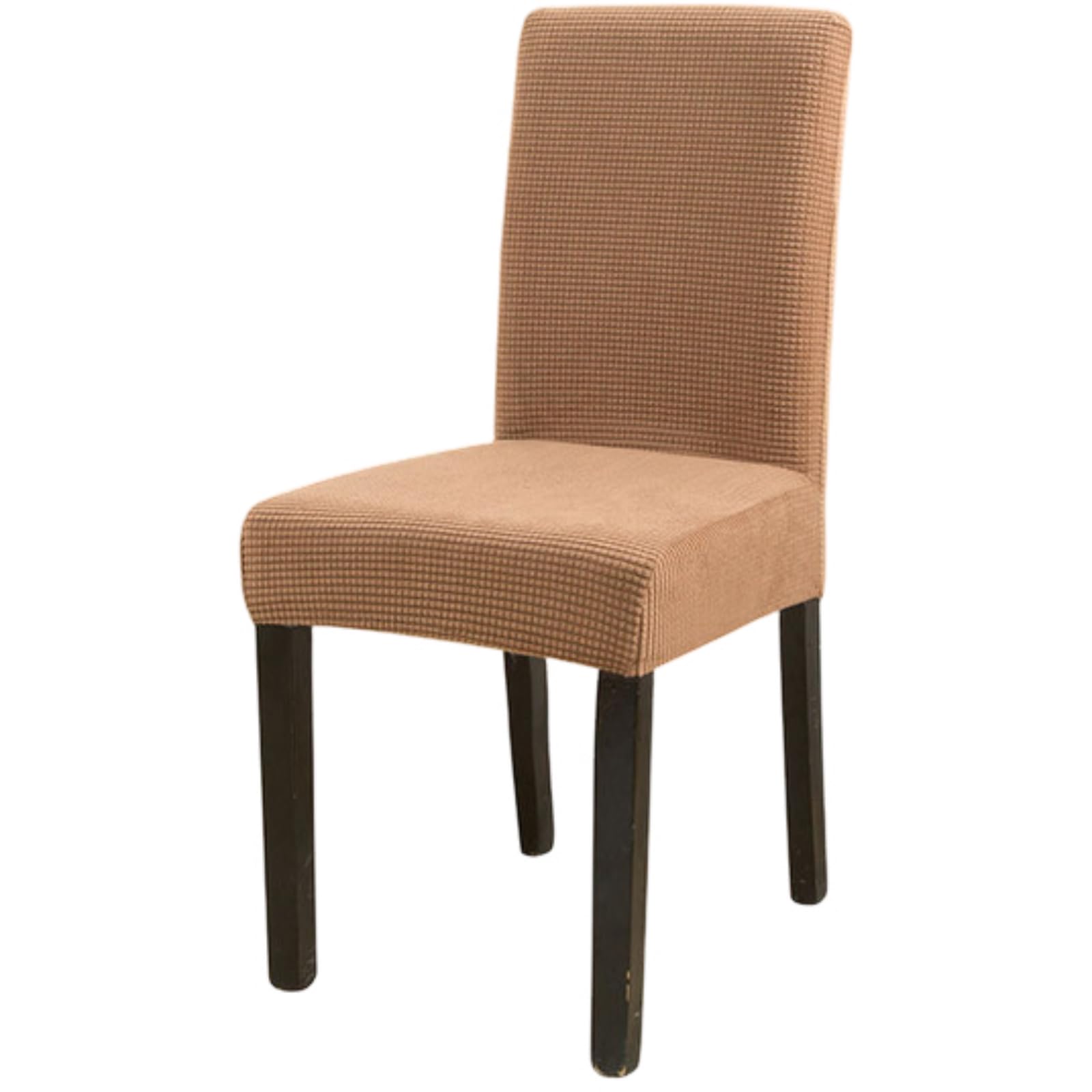 Treer Dining Chair Covers Set of 2 4 6 8, Stretch Chair Covers for Dining Room Washable Removable Soft Elastic Slipcovers Seat Protector for Kitchen Dining Room (Corn Velvet - Camel,2)
