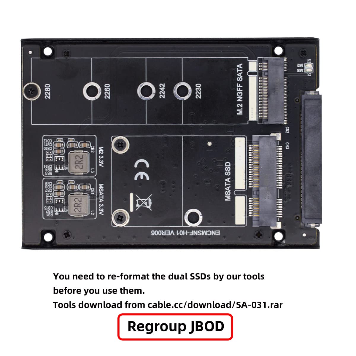 Amazon.com: ChenYang MSATA ＆ M.2 NGFF SATA SSD 2 in 1 Combo JBOD Adapter  with 2.5 USB C Hard Drive Enclosure : Electronics