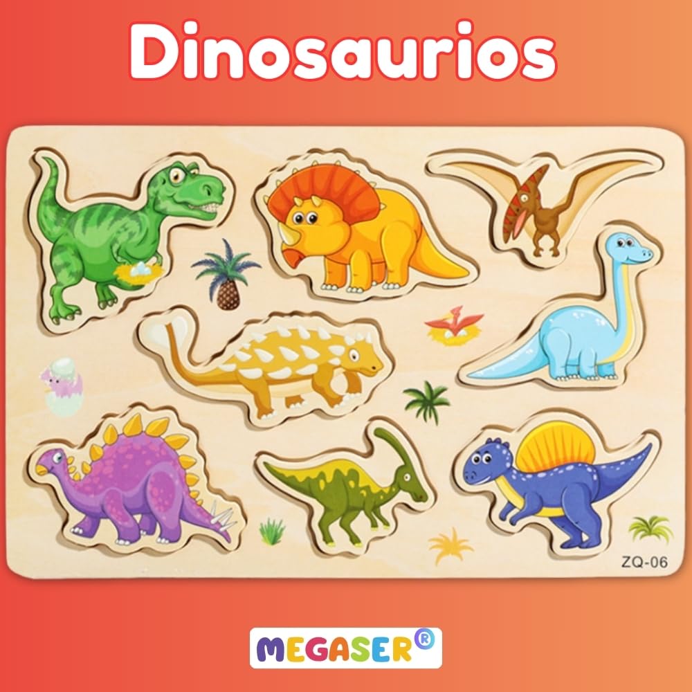 Pack 3 Puzzle Madera Niños y Niñas 1, 2 y 3 años, Puzzles Encajables 24 Animales Coloridos, Puzzle Madera Bebé 1 año, 2 años y 3, Guardería, Regalos Cumpleaños Infantil Educativos (Set 3 Puzzles)