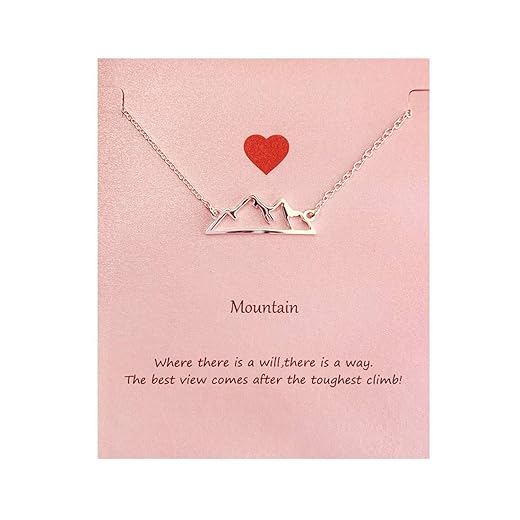 Mountain Necklace,Snowy Mountain Necklace for Women,Nature Jewelry Gift for Skiers, Hikers, Campers, Climbers and Nature Lovers