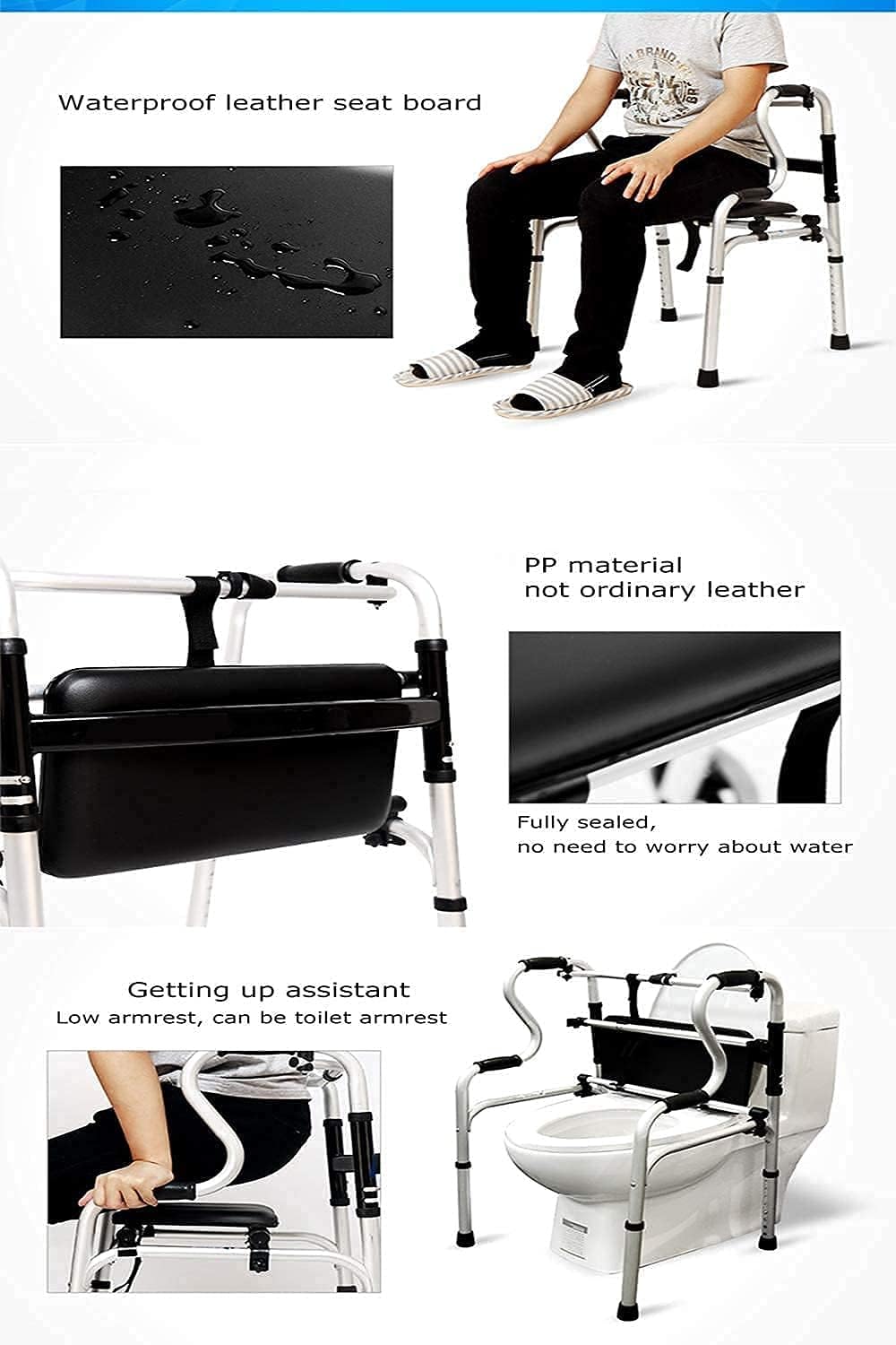高齢者用歩行器 歩行器 歩行器 コンパクト 軽量 2 in 1 スタンドアシスト 折りたたみ歩行器 アルミニウム合金 ポータブル 歩