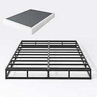 Vista 15 de Box Spring Queen - Somier de Metal Queen de Perfil Bajo Resistente de 3 Pulgadas para Cama, Base de Colchón, Fácil Montaje, Funda Fácil de Limpiar