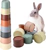 8Pcs Stacking Cups, Rabbit Toys Bunny Toys, Bunny Stacking Cups Pet Toys, Stack Up Cups for Hiding Food and Playtime Fun for Rabbits Small Animals