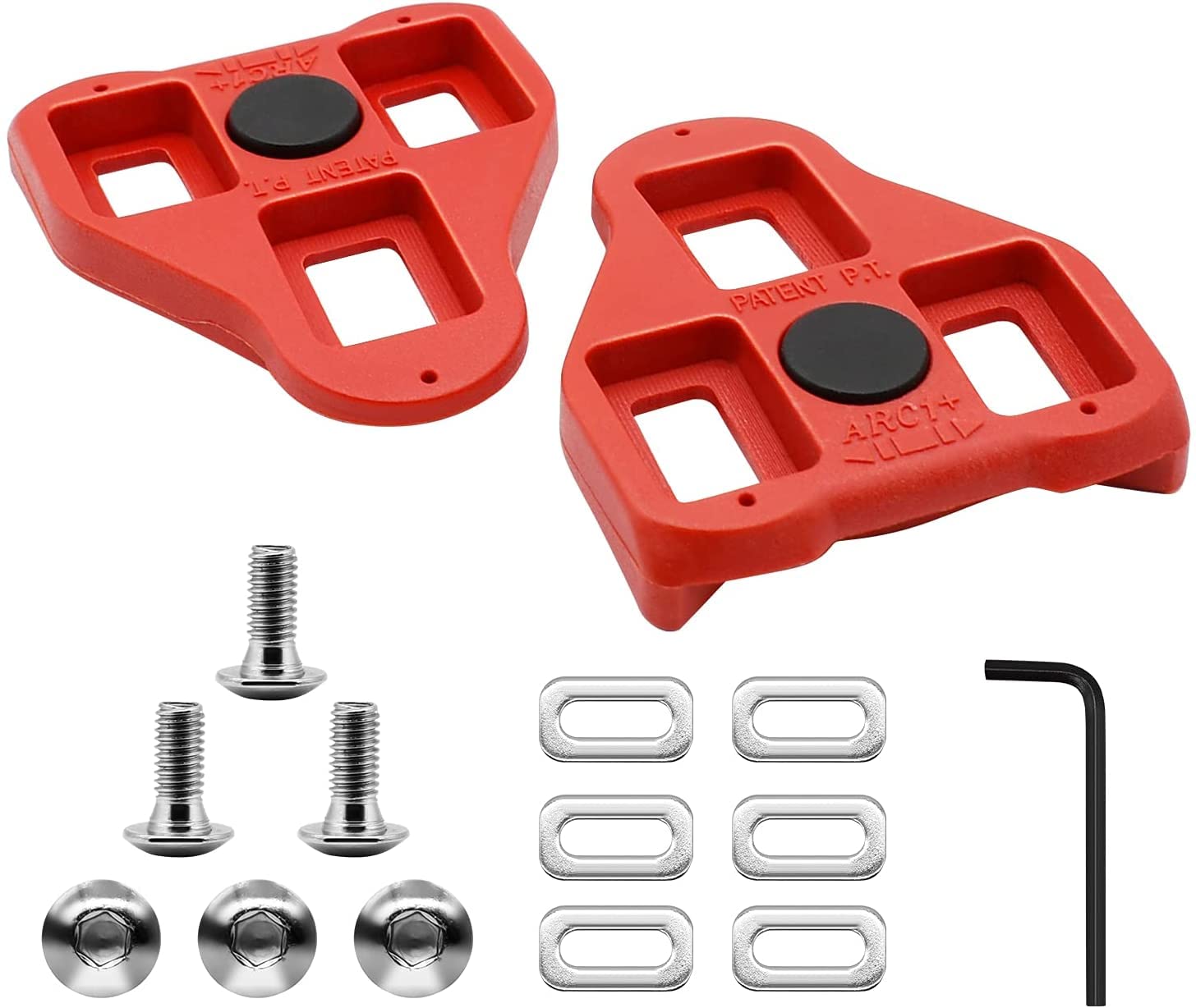 KASTWAVE Bike Cleats Compatible with Look Delta - 9 Degree Float Red Cleat Set for Peloton Indoor Cycling and Outdoor Road Cycling Designed for Women and Men Clipless Spinning and Cycle Shoes