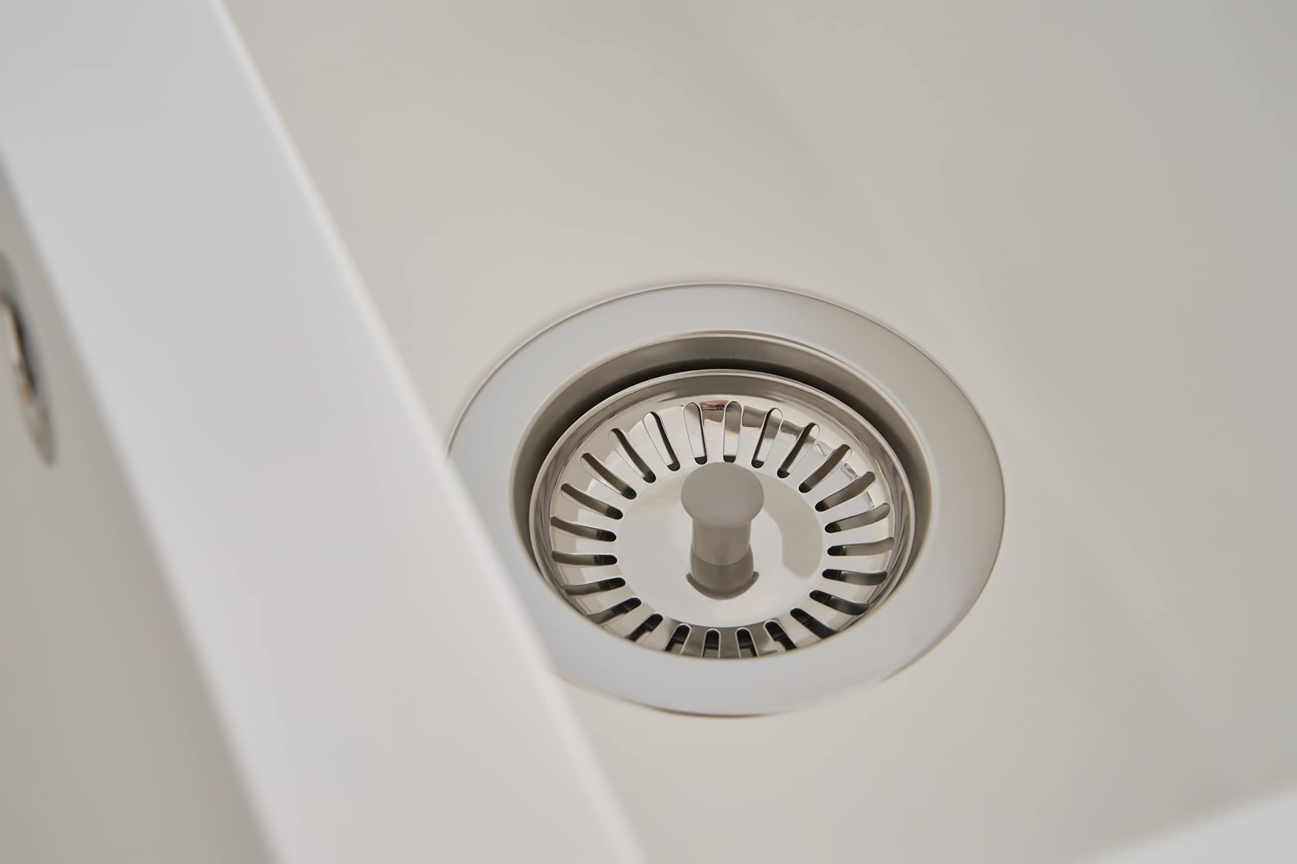 Respekta Lavello da Cucina Denver in Mineralite Color Bianco, Lavello da Incasso con 1 vasca, dimensioni 100 x 50 cm, Lavello Adatto per Mobili Sottolavello da 60 cm di Larghezza