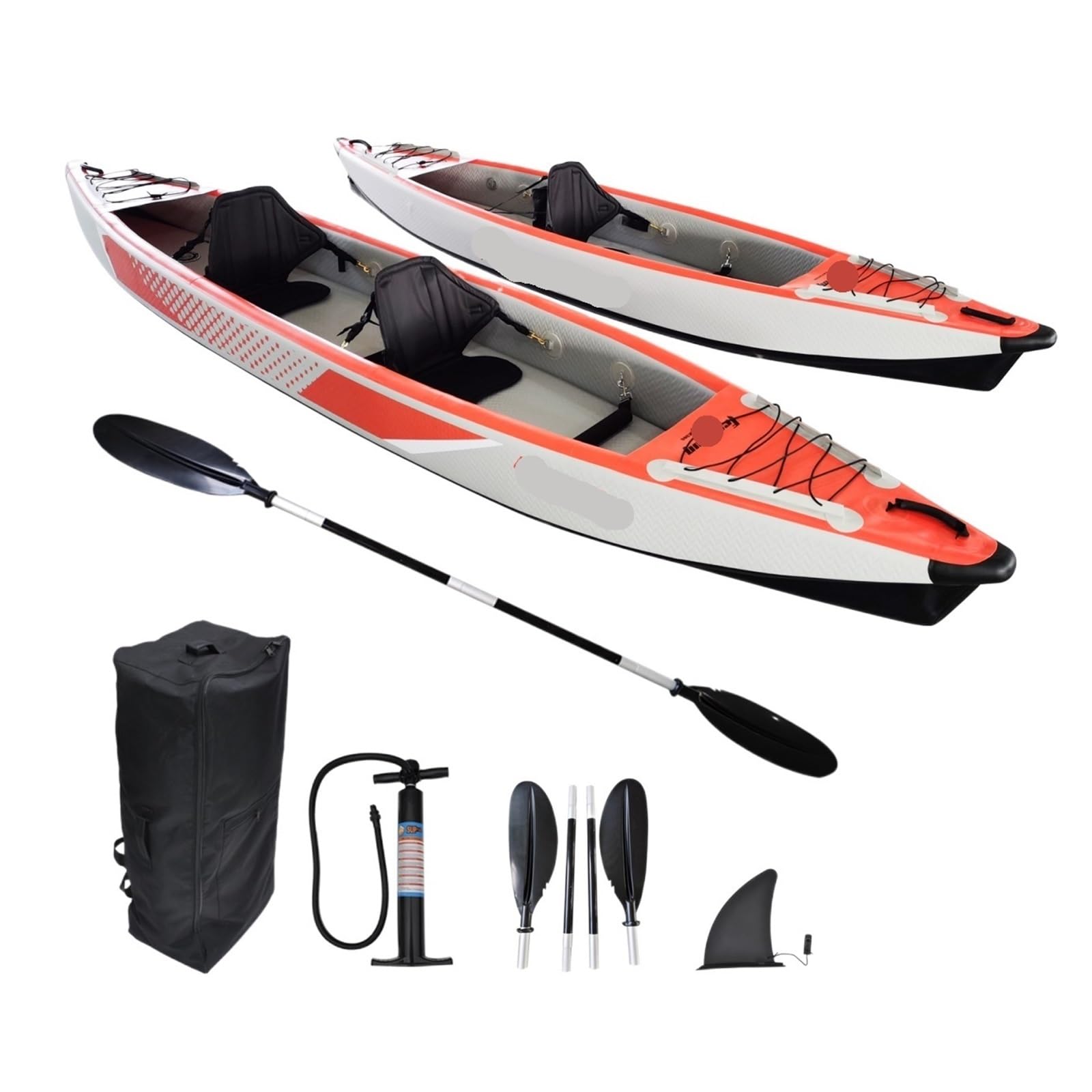 EVXOIJMS Bote Inflable para una o Dos Personas, Alta presión, Punto de caída, Ajuste Inflable para Kayak cómodo (Naranja)