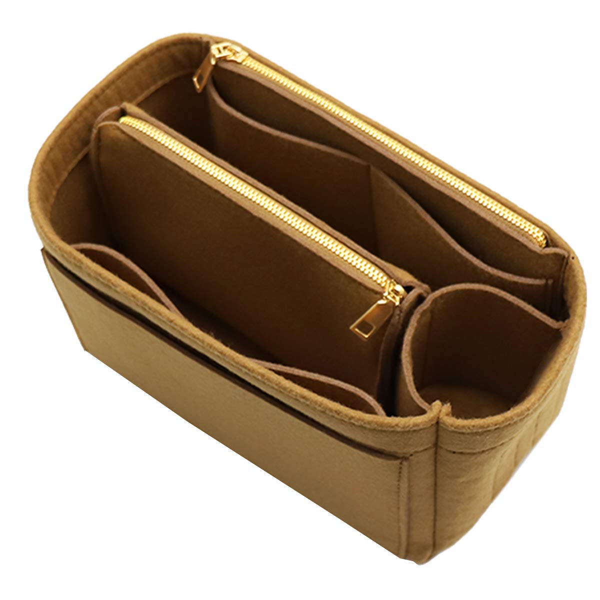 LEXSION Felt Purse Bag Organizer Insert with zipper Bag Tote Shaper Fit Speedy Neverful PM MM