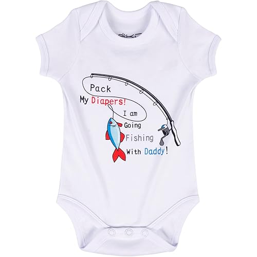 Fish Baby Outfits Gifts for Newborn Fishing Baby Onesie Infant Baby Fishing Shirts for Fisherman Fathers Day