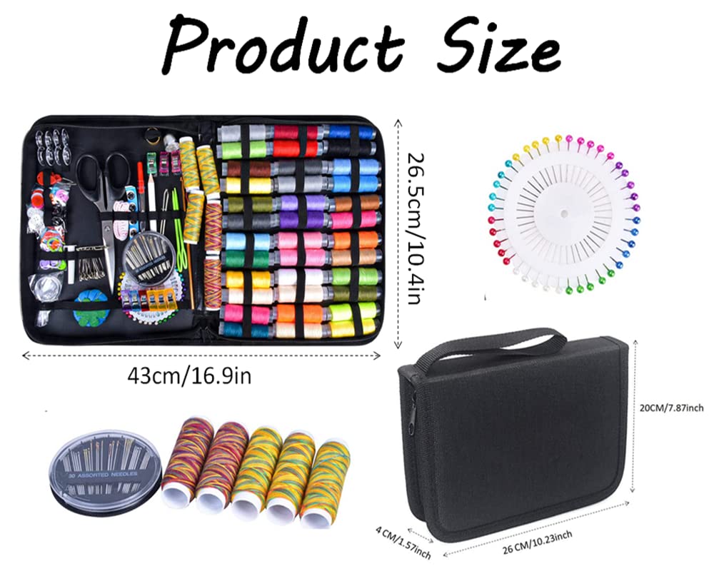 Kit Cucito 128 Pezzi - Con Filo, Aghi, Forbici, Ditale E Metro - Custodia Portatile Per Viaggi E Riparazioni Domestiche - Foto 8