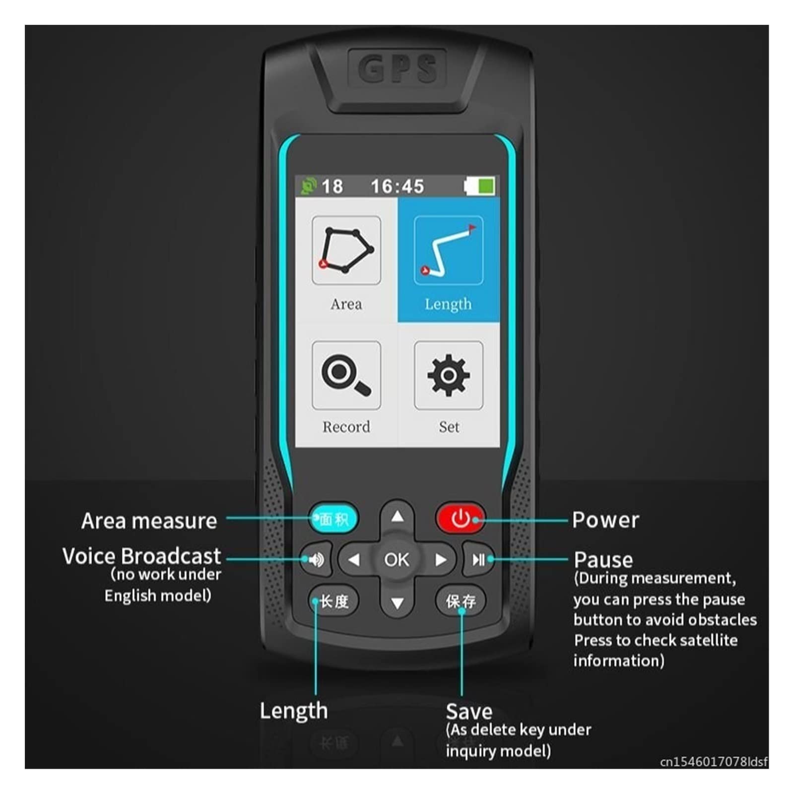 Navigazione GPS Portatile Misuratore di Aree rurali Misuratore di Terra GPS Strumenti di misurazione MC8066C, Supporto for Misure aeree o a Piedi(8066C)