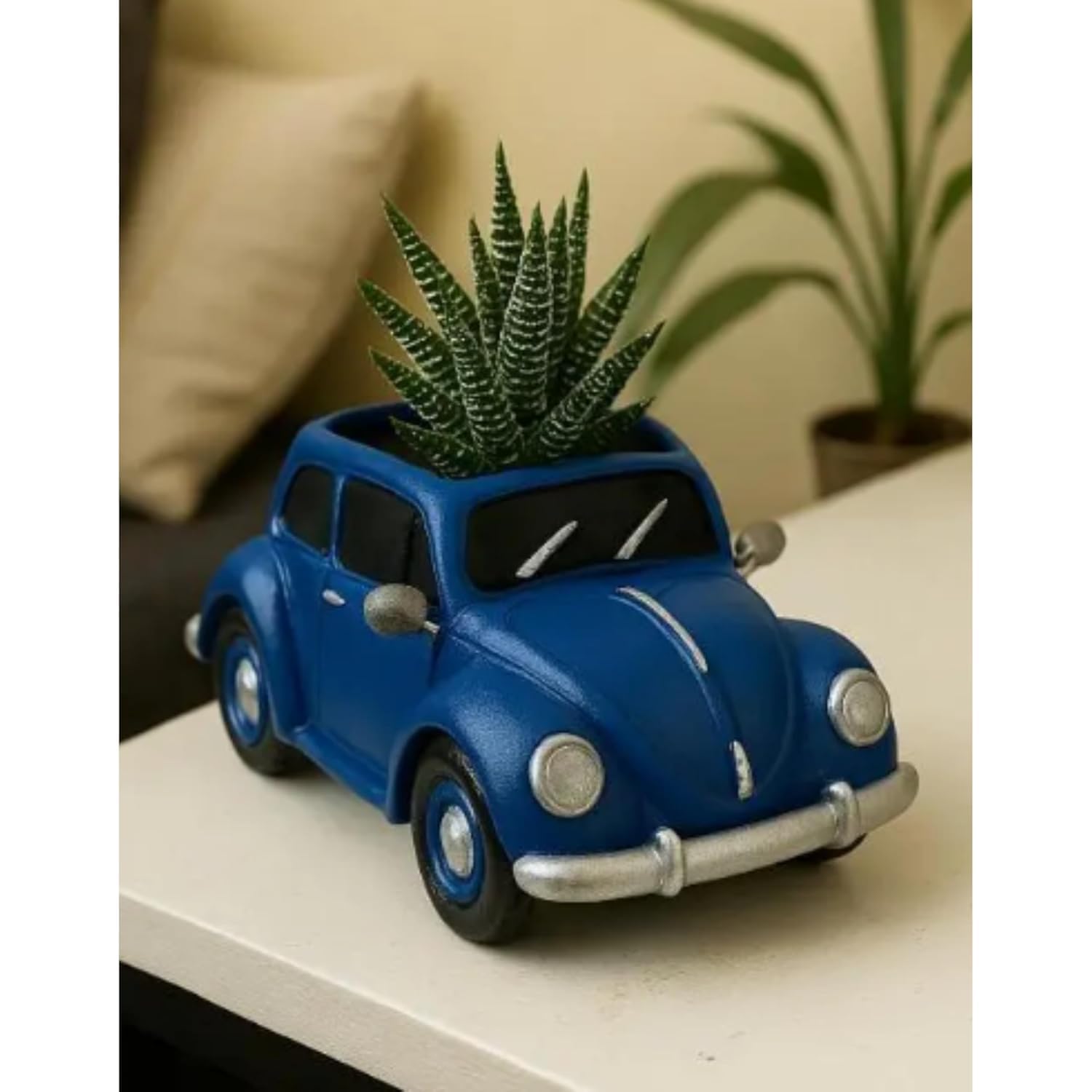 Handcrafted Blue Vintage Car Shaped Planter – Resin Decorative Car Pot for Succulents, Indoor Plants – Unique Car Plant Holder for Home, Office, Balcony, Tabletop – Gift for Garden Lovers-picture-22