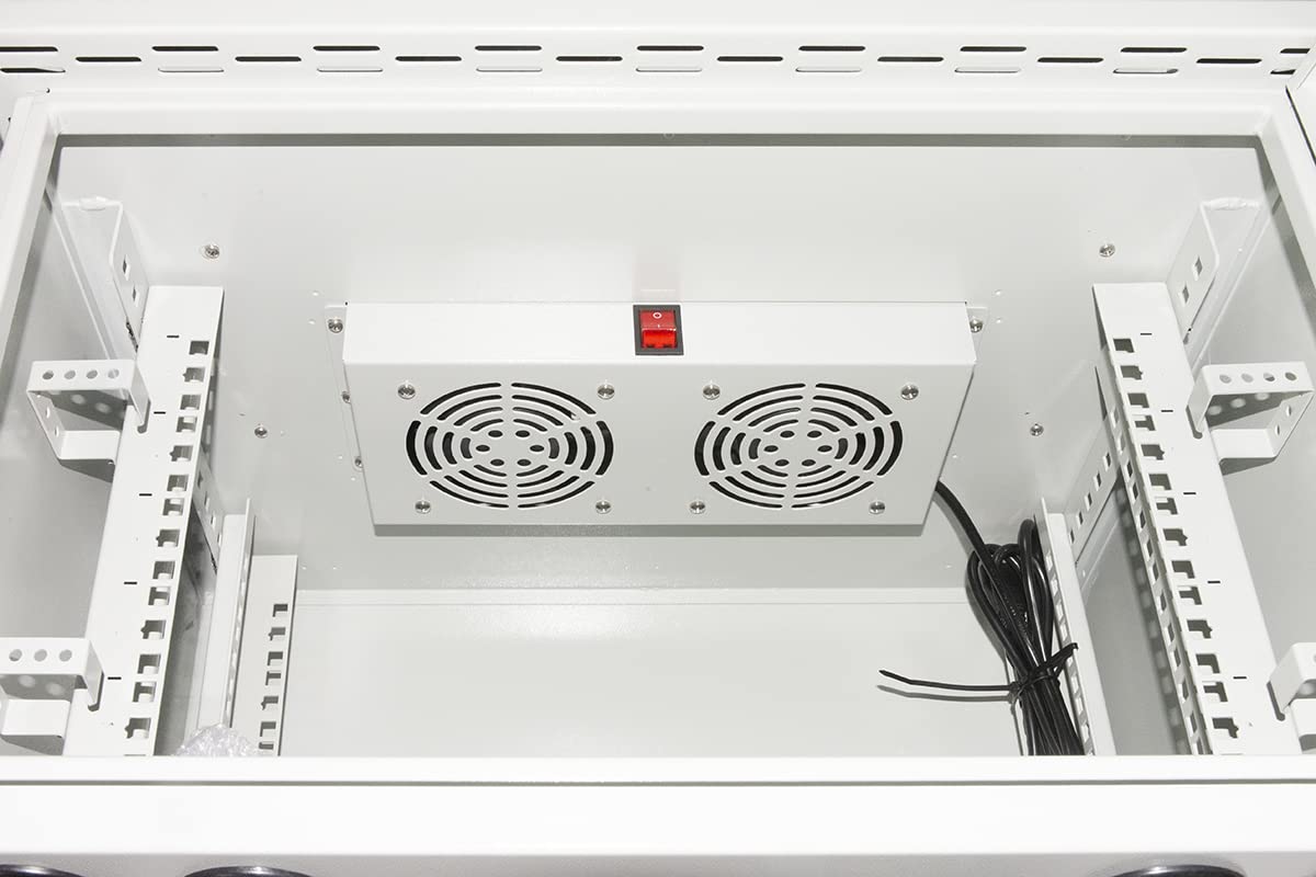 Link LK190945IP Armadio Rack 19 Pollici 9U Per Reti Da Esterno Classe Protezione Ip55 Con Ventole Filtrate, Grigio Chiaro, 600 x 450 x 467 mm