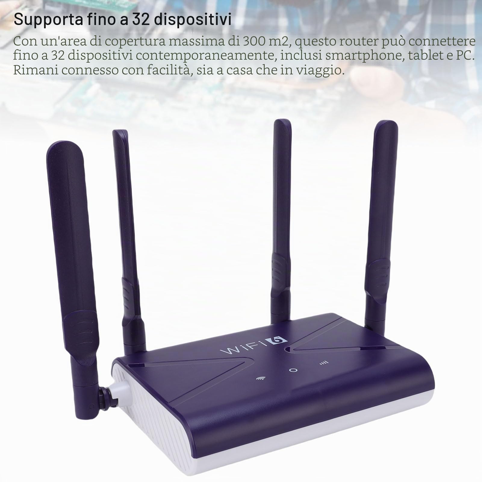 GOWENIC Router WiFi LTE 4G 5G CPE con Slot per Scheda SIM e 4 Antenne per Vari Dispositivi