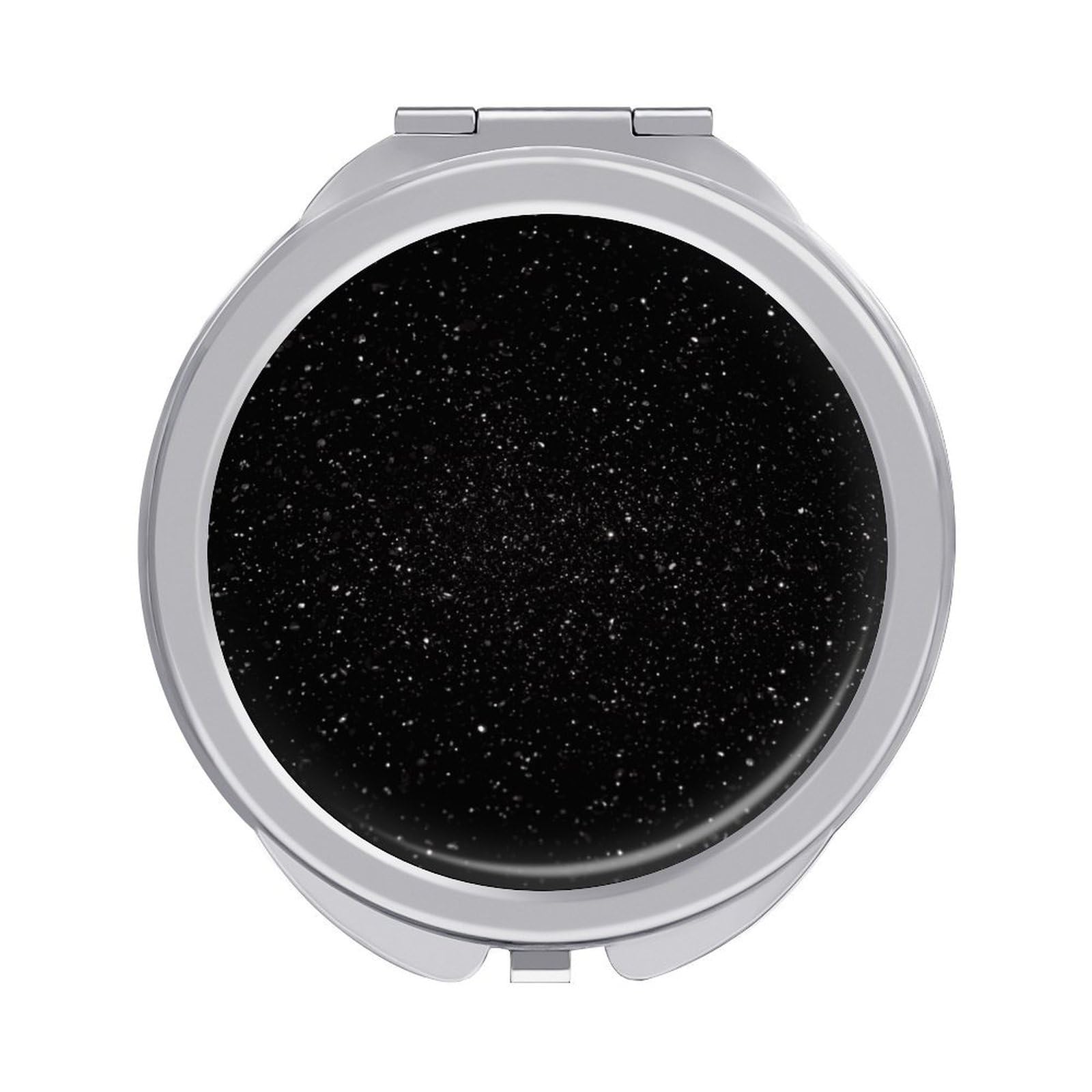 JTREHY Black Glitter Makeup Mirror Portable Folding Mirror Compact Travel Mirrors 2-Sided Round Pocket Mirrors Cute Handheld Beauty Mirror for Handbag Purse for Women Gift