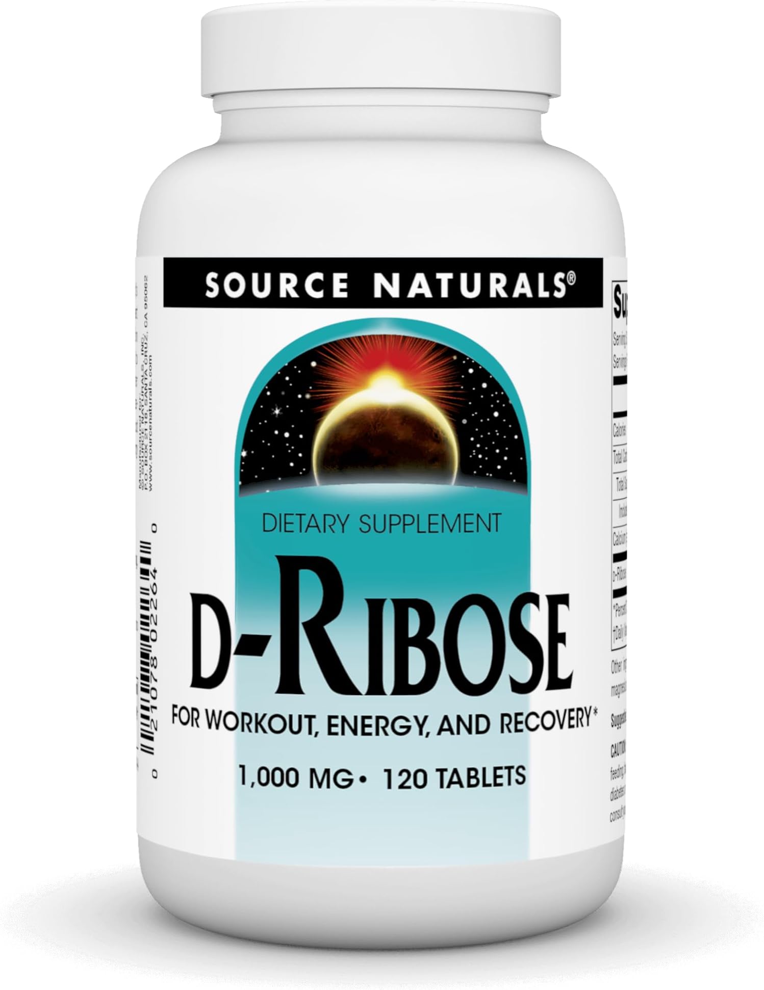 Source Naturals D-Ribose for Workout, Energy, and Recovery* - 120 Tablets