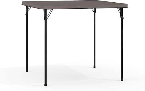 Miniatura 13 de Flash Furniture Dunham Mesa Cuadrada de Plástico Plegable para Eventos de 2.83 Pies con Asa de Transporte, Mesa de Banquete Portátil Bi-Fold para