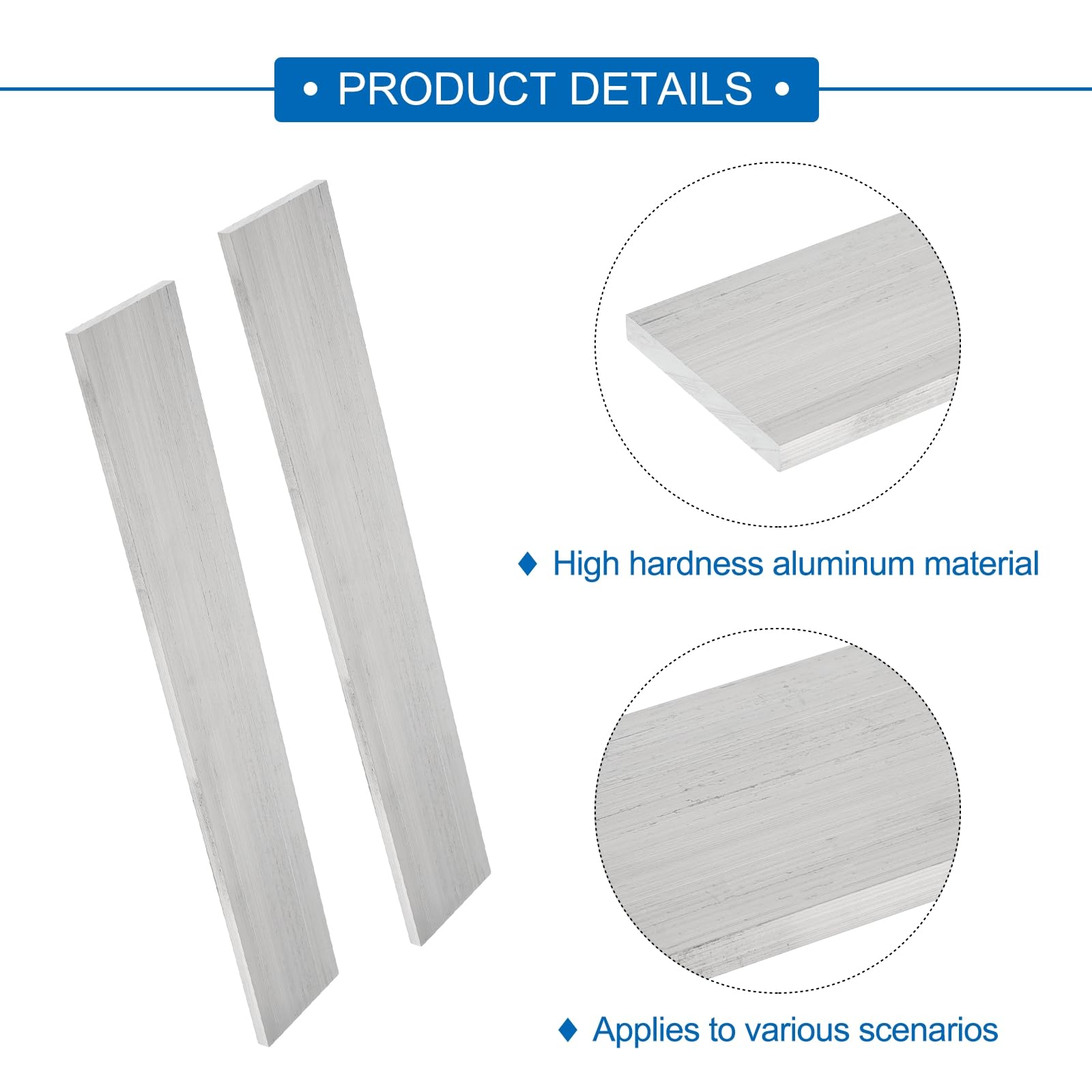 QUARKZMAN 6 Stück Aluminium Flachprofil 6 x 50 mm Aluleisten Flach Länge 305 mm Quadratischer 6061 Aluminium Flachplatte Aluschiene Schweißbar Massiv Neuware für Industriegebäude