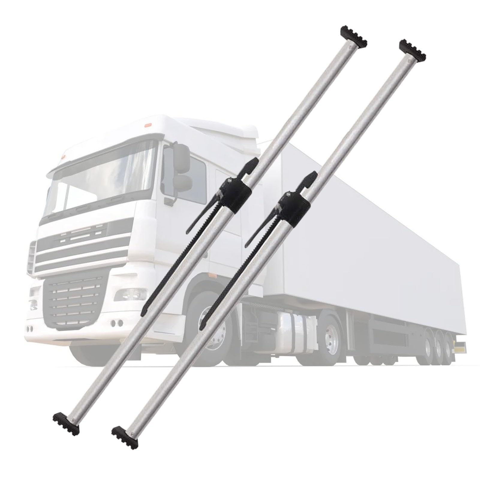 QIYFOZ Ratcheting Cargo Bar，，Adjustable Cargo Bar for Pickup Truck Bed, 51.2-74.8" Ratcheting Cargo Pole with Anti-Slip Pad, Perfect for Box Trailers and Truck Beds (152-190cm,