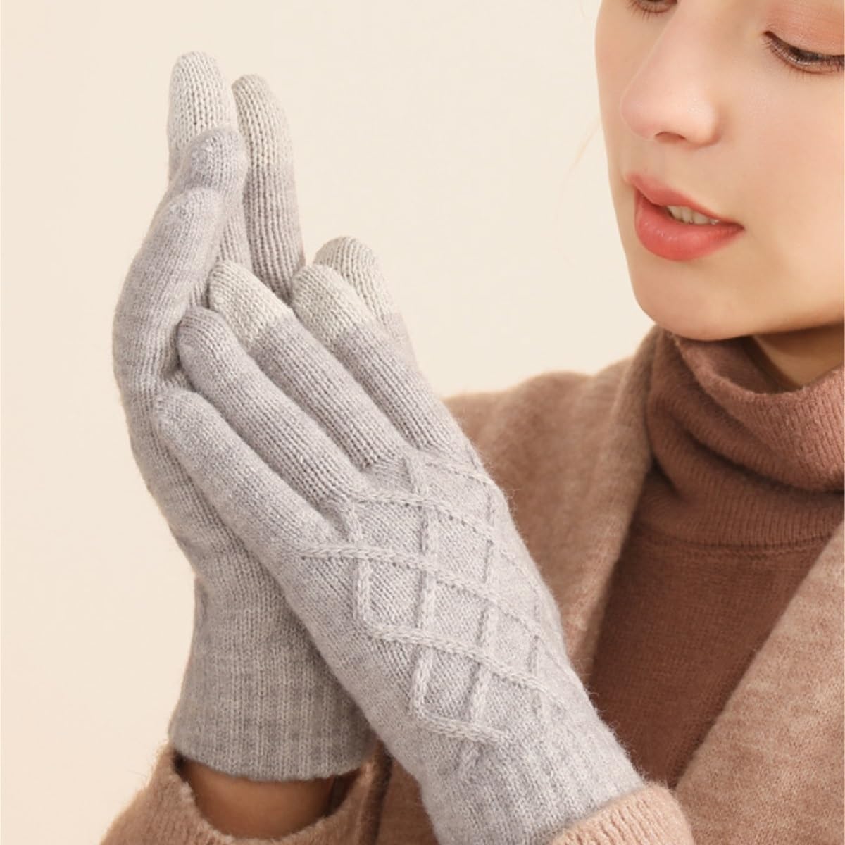 Guantes De Ciclismo Guantes De Invierno For Mujer Con Pantalla Táctil, Elásticos, Cálidos, Con Forro De Punto, Térmicos Deportes Al Aire Libre