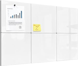 Comix Magnetic Whiteboard, 6 Pack Magnetic Whiteboard for wall, White | 11.8 x 11.8 Inches Dry Erase Board for Kids, Students, White Board Dry Erase Set for Fridge, Office and Home