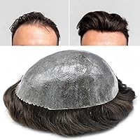 Vista 17 de Toupee para hombres Sistema de reemplazo de cabello humano Full Poly Mens Toupee Hairpiece inyectado PU peluca para hombre sistemas de cabello