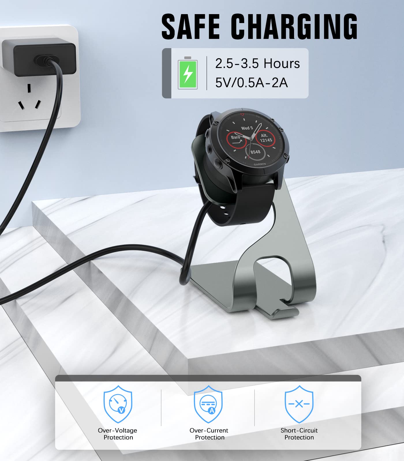 OKo Charger Dock Copatible With Garin Vivoactive 3/4/4S/Fenix 7/7S