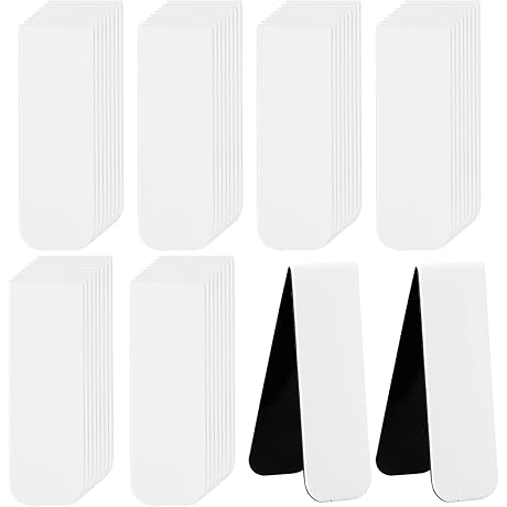 48 White Magnetic Bookmark Book Marker Clip Sublimation Blanks