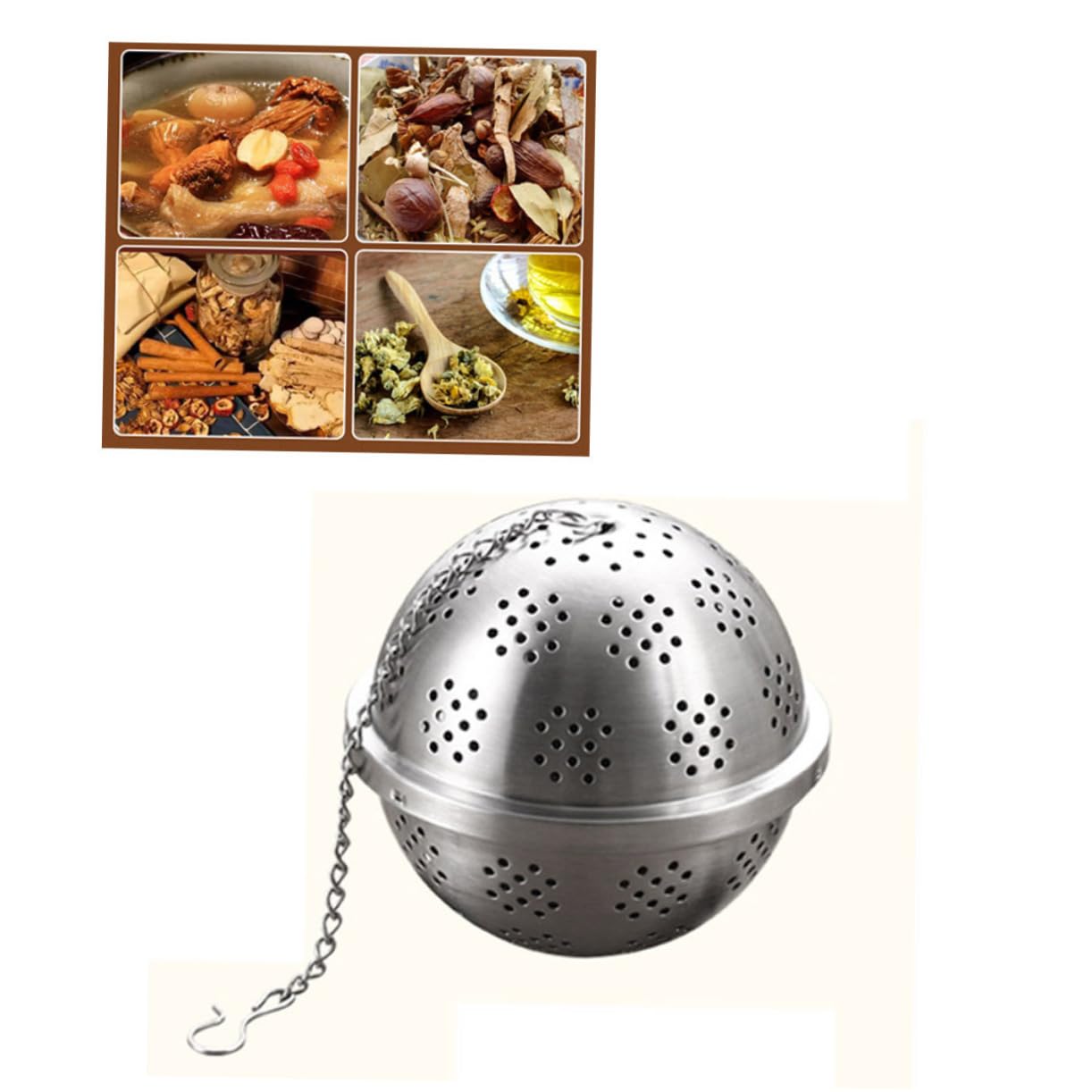 CATIEBYE Stainless Steel Mesh Spice Ball Infuser Xl Reusable Tea Steeper for Loose Leaf Tea for Brewing Filtering Herbal Teas Great for Tea Lovers