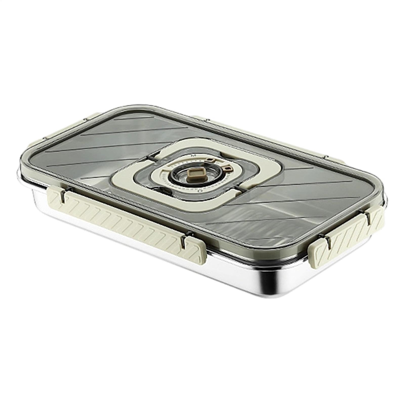 Recipiente de acero inoxidable con tapa hermética para protección de masas