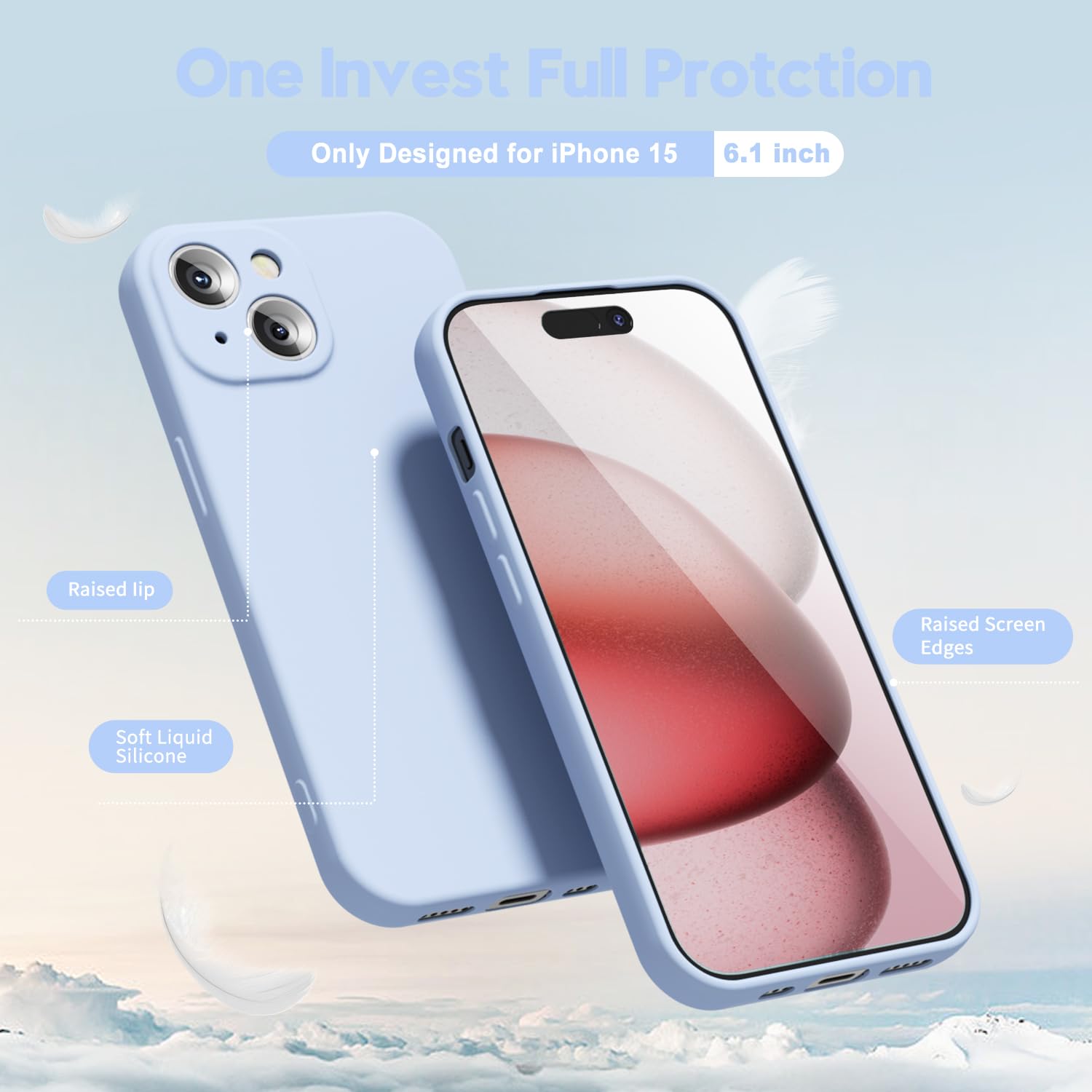 oakxco for iPhone 16 Pro Max Case Liquid Silicone, Soft Rubber Gel Elegant Aesthetic Basic Simple Cover, Cute Thin Slim TPU Matte Solid Color Plain Smooth Case for Women Girl, Light Pink — view 244