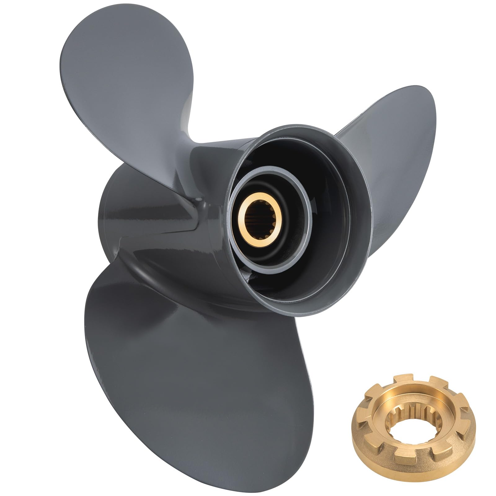 PropelTech Aluminum 13 1/2x15 Outboard Boat Propeller fit Honda Engines 60-130 Hp 15 Spline Tooth OEM 58130-ZW1-015AH，RH