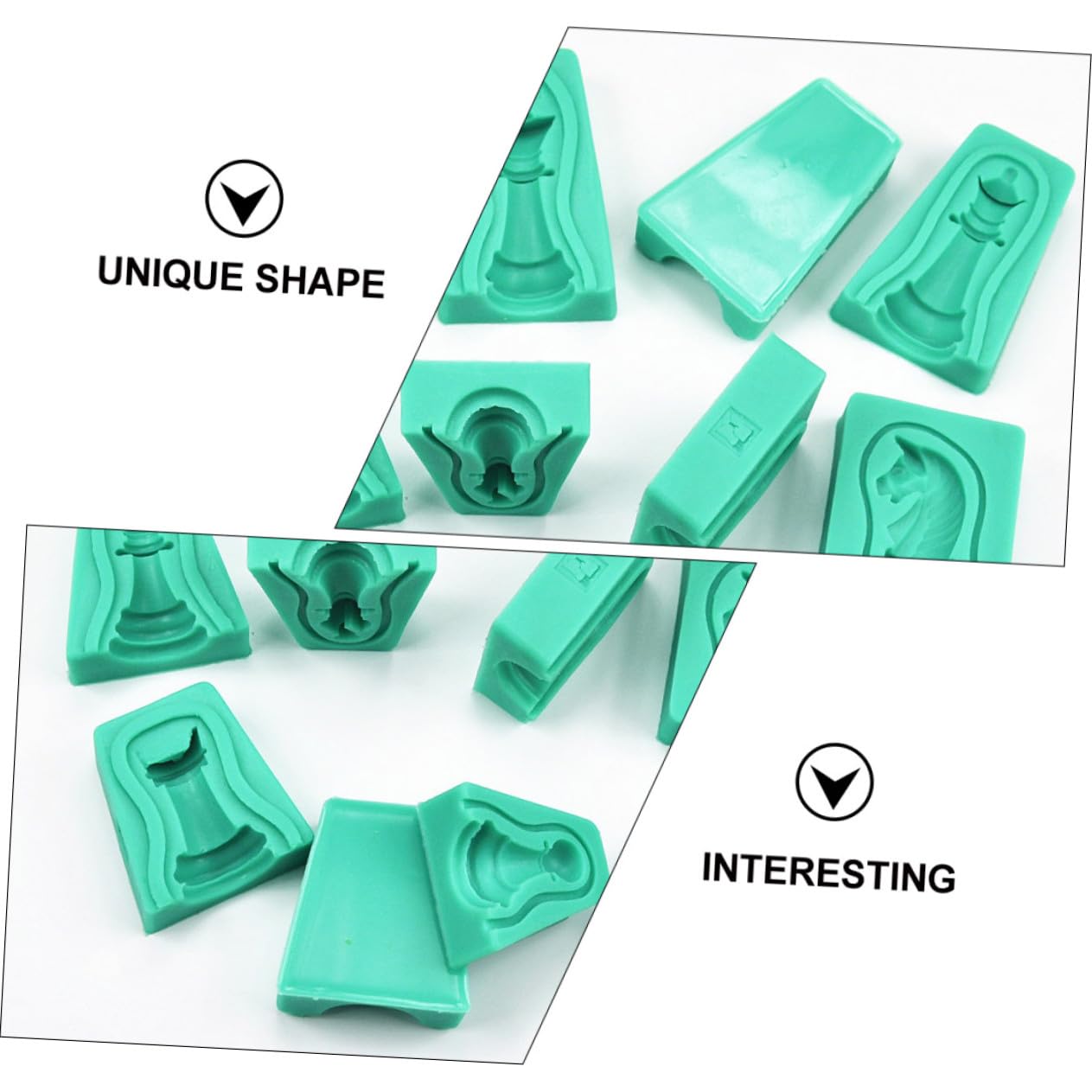 Moule en Silicone 3d Échecs Vert 12 Pièces pour Chocolat