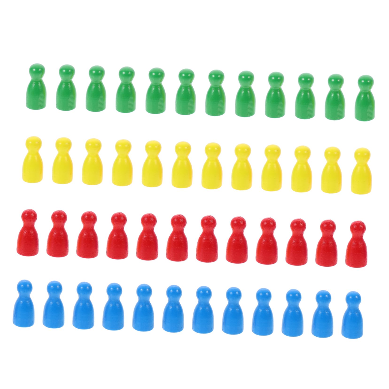 BESPORTBLE 48pcs Pieces Human Shape Wooden Chess Pieces Chessmen for Strategic Board Games for Home Office School and Travel