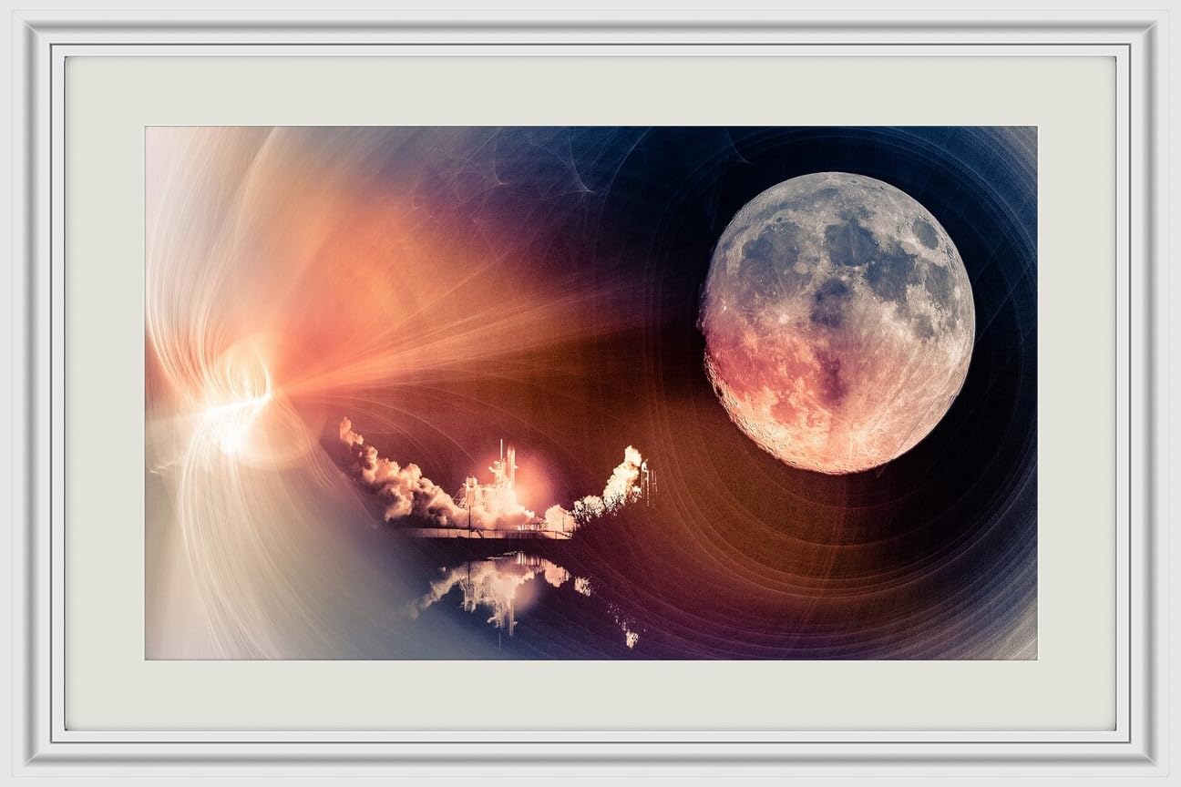 JVERF - JZZJ12734 Closeup Rocket Moon| Self-Adhesive Painting