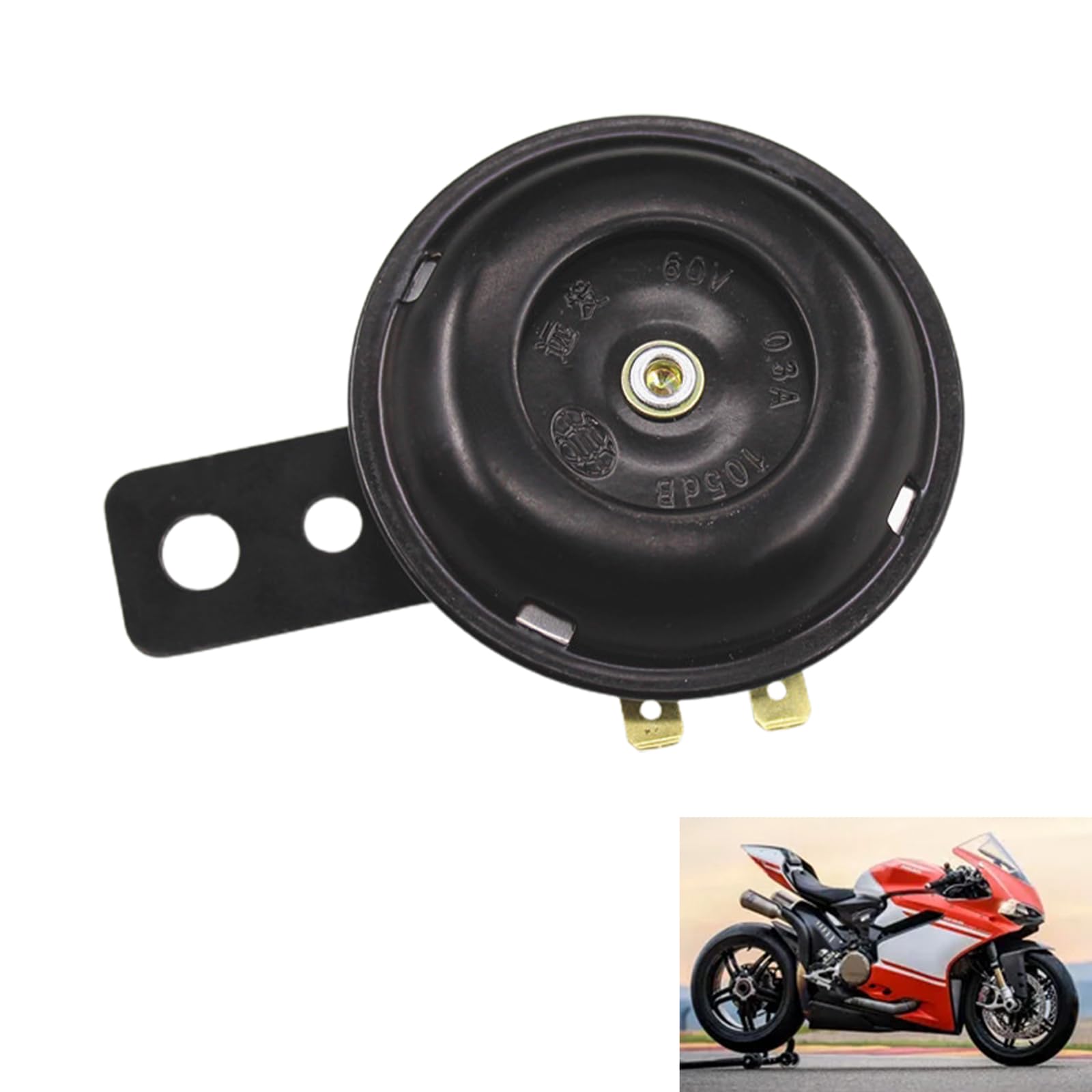 Clacson Moto 12V Potente, Tromba per Auto e Triciclo, 1 Pezzo Nero