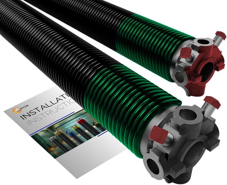 Muelles de torsión para puerta de garaje 243x1.75x31.5, recubiertos con un mínimo de 16,000 ciclos Reemplazo de heridas de mano izquierda y derecha