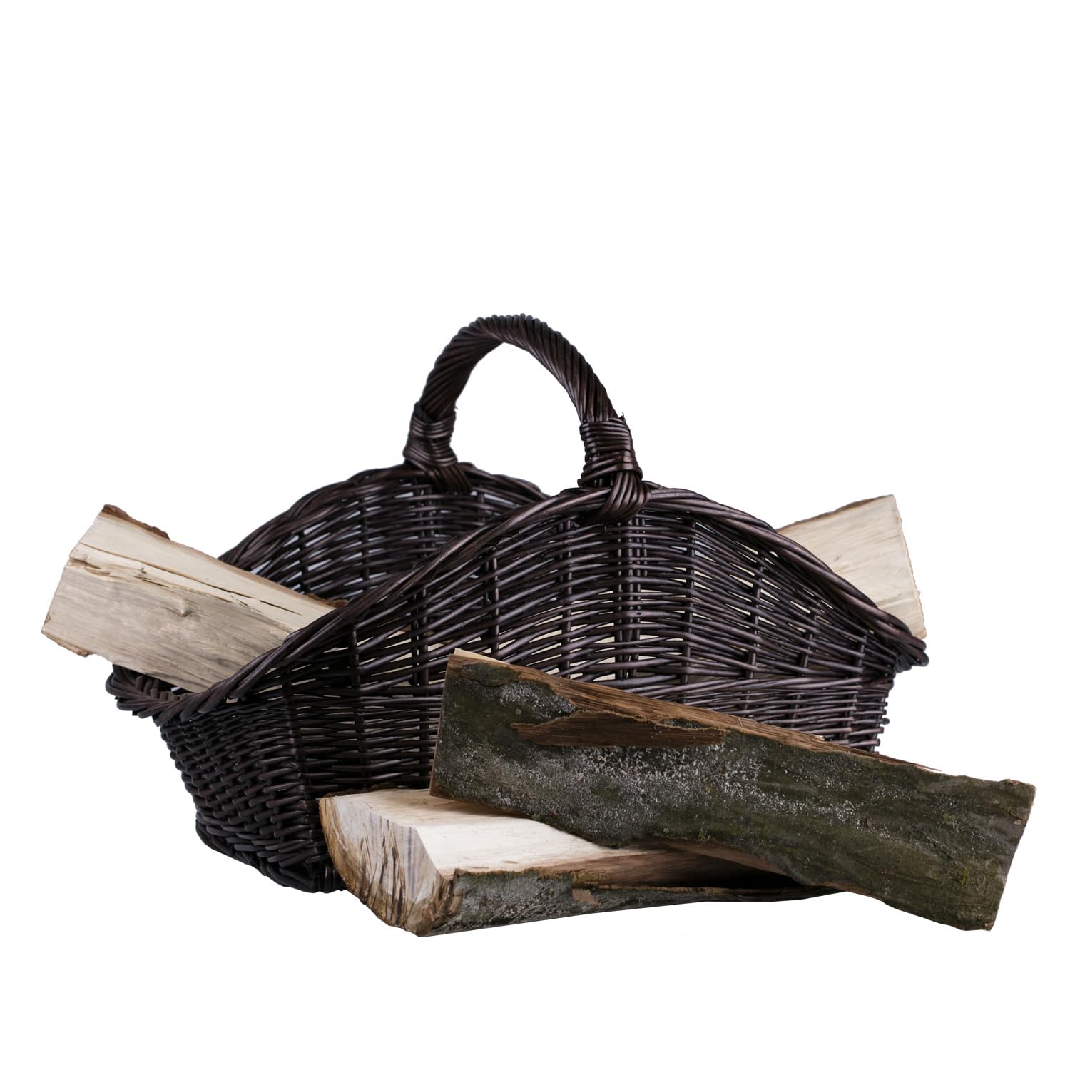 Cesta Portalegna da Interno in Vimini Porta Legna da Interni Fatto a Mano Cesta in Vimini per Legno Cestino per tronchi Ceste per Legna da Interno